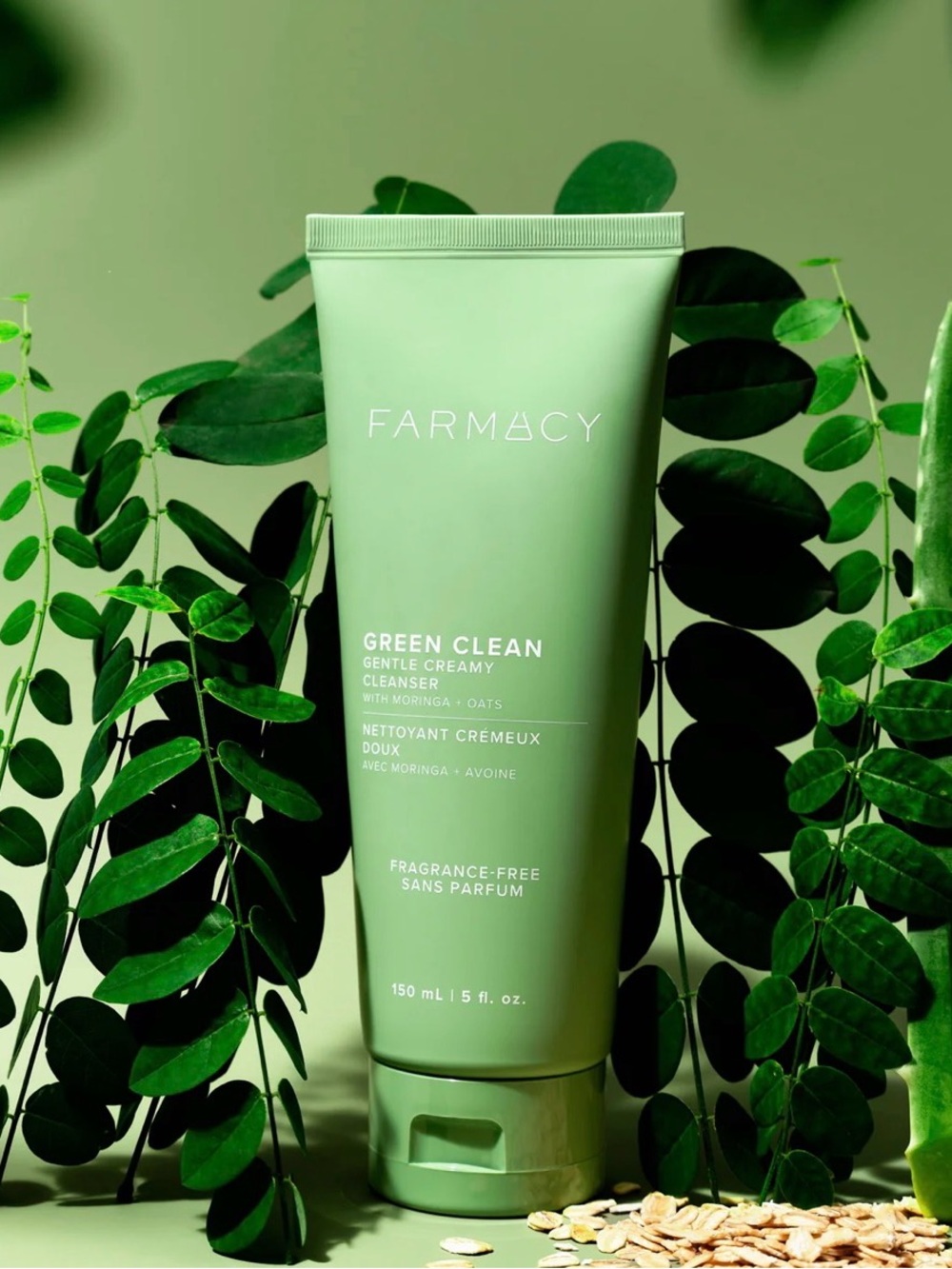 Farmacy Green Clean Fragrance-Free Cream Cleanser for Face Moringa Oats 150 mL